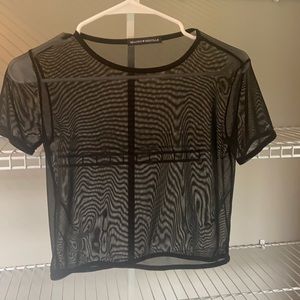 NWOT Brandy Melville Black Mesh Top